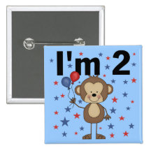 Monkey I'm 2 Tshirts and Gifts Buttons
