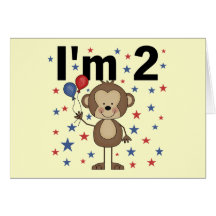 Monkey I'm 2 Tshirts and Gifts Greeting Card