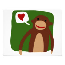 monkey love personalized invite