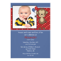 Monkey Photo Birthday Invitation