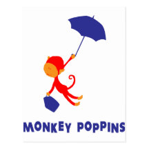 Monkey Poppins Postcard
