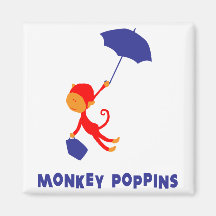 Monkey Poppins Refrigerator Magnet