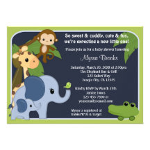 Monkey SAFARI SKY Baby Shower invitation jungle SS