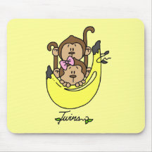 Monkey Twin Boy and Girl Tshirts and Gifts Mouse Mat