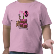 Monkey with Cake 3rd Birthday Tshirts and Gifts