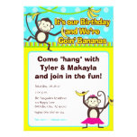 Monkeys Going Bananas Birthday Invitations