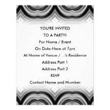 Monochrome Abstract Pattern. Personalized Invite