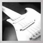 Monochrome B&W Electric Guitar Close-Up 1 Print