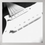 Monochrome B&W Electric Guitar Close-Up 2 Poster