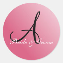 Monogram A customisable seal Round Sticker