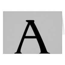 Monogram A Grey Black Note Card