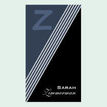 Monogram Angles Midnight Blue Business Card business cards