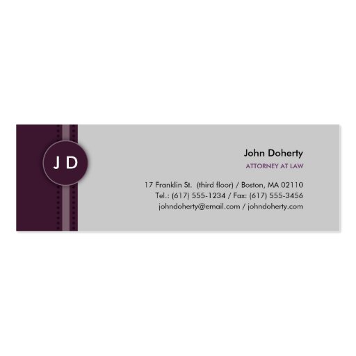 Monogram Attorney at Law - Business Card