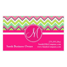 Monogram Aztec Andes Tribal Mountains Chevron Business Card Templates