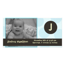 monogram baby photo card