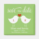 Monogram Birds Save The Date Magnet
