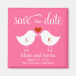 Monogram Birds Save The Date Magnet