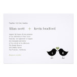 Monogram Birds Wedding Invitation - Sage