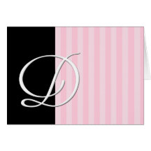 Monogram Black and Pink Elegance (D) Cards