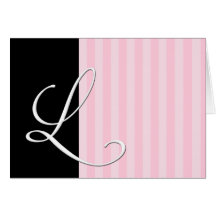 Monogram Black and Pink Elegance (L) Cards
