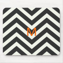 Monogram Black Chevron MousePad
