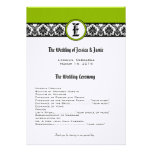 Monogram Black Damask Wedding Program Personalised Invitations