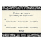 Monogram Black Damask Wedding Response RSVP Invitations