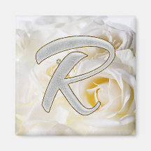 monogram-Bling inital R Magnets