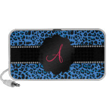 Monogram blue leopard pattern speakers