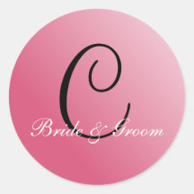Monogram C customisable seal Round Sticker