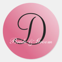 Monogram D customisable seal Round Stickers