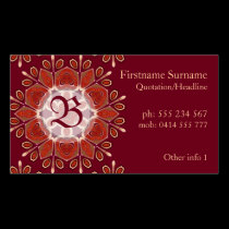 Monogram Deep Red Floral Emblem Business Card business cards