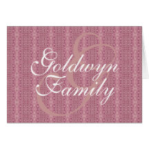 Monogram (Dusty Rose) Family Note Card