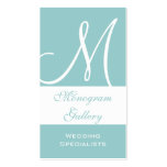Monogram Elegant Blue Business Card