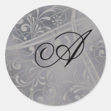 Monogram Envelope Seals Round Sticker