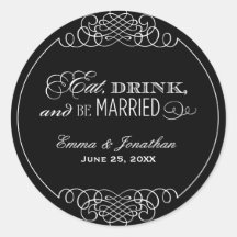 Monogram Favour Sticker | Eat, Drink & Be Married