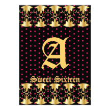 Monogram Filigree Sweet Sixteen-Cust. Invitation