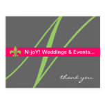 Monogram fleur de lis event planner postcard