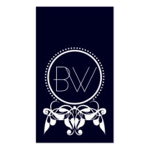 Monogram Flourish [blue] Business Cards