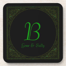 Monogram Flower Cork Coaster