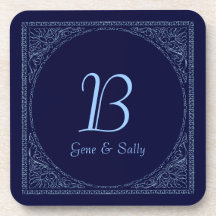 Monogram Flower Cork Coaster