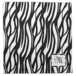 Monogram Funky Black and White Zebra Cloth Napkin