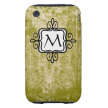 Monogram Green Amntique iPhone 3 Case-Mates