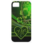 Monogram Green Floral Gold Heart Wave Flourish iPhone 5 Cases