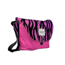 Monogram Hot Pink Purple Black Zebra Feminine Bag Messenger Bag