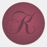 Monogram K Envelope Seals Sticker