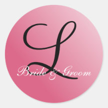 Monogram L customisable seal Round Sticker