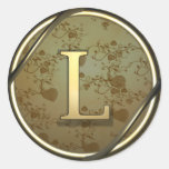 monogram_l round stickers