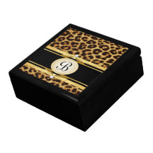 Monogram Leopard Keepsake Jewellery Gift Box