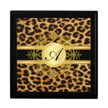 Monogram Leopard Print Jewellery Gift Box
